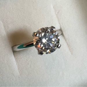 Imolove 2 ct Moissanite Solitaire Sterling ring